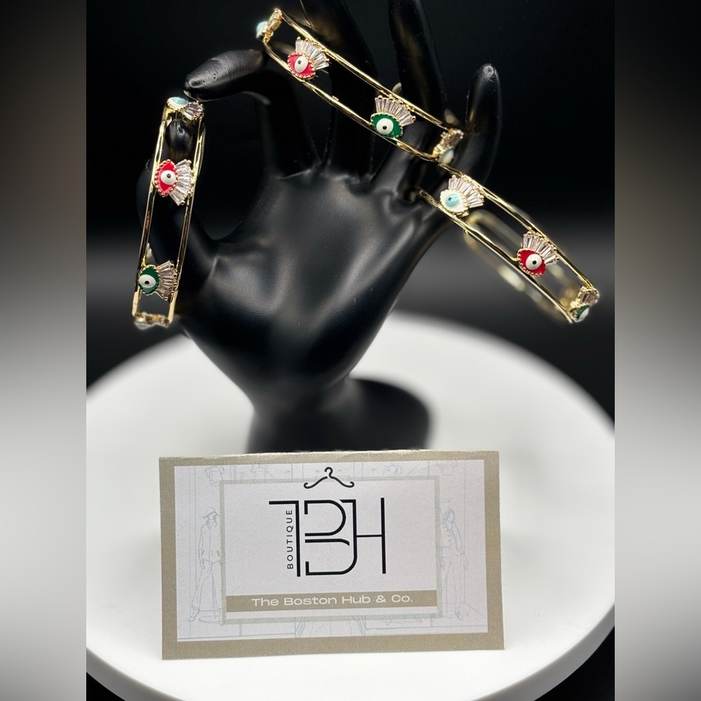 ❣️NEW Fashion Bracelet CZ Colorful Evil Eye